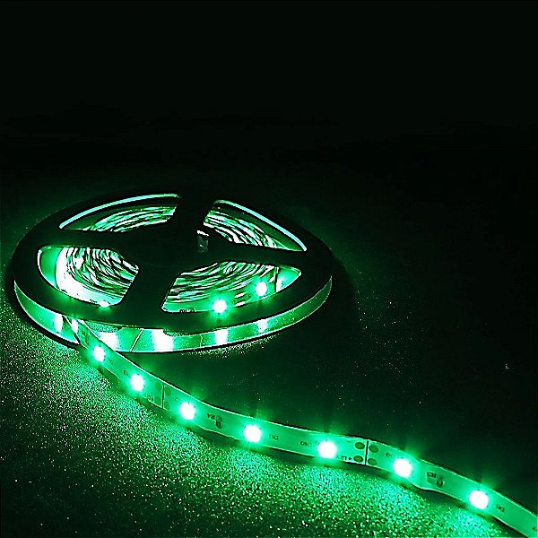 Fita LED SMD 3528 Verde 5m 12V IP20 sem Silicone