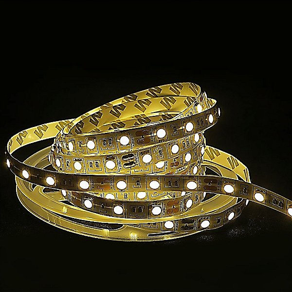 Fita LED SMD 5050 5m Branco Quente Sem Silicone 12V IP20