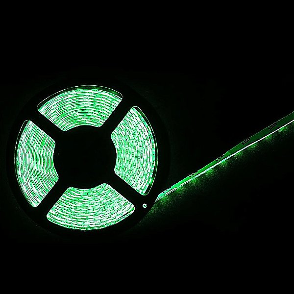Fita LED 5050 Verde 5m 12V Sem Silicone