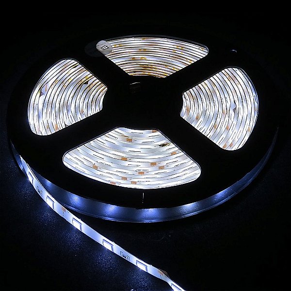 Fita LED SMD 5050 Branco Frio com Silicone IP65 5M 12V