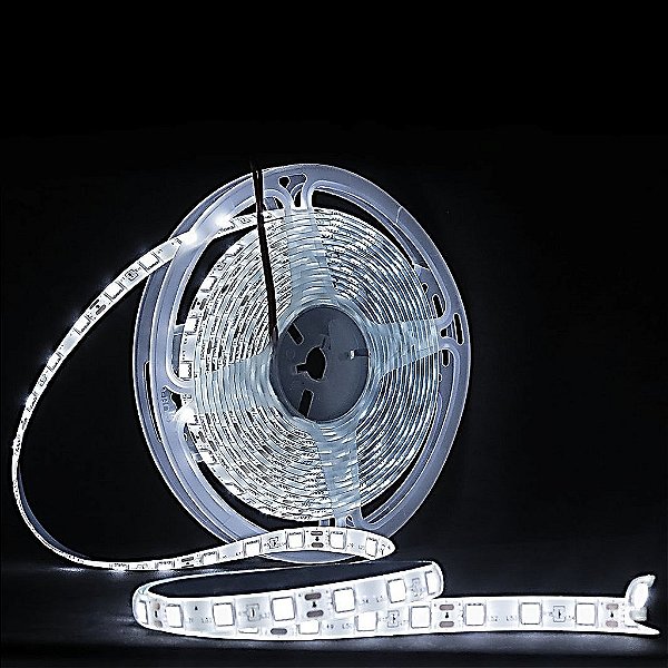 Fita LED SMD 5050 Branco Frio Siliconada 5M 24V IP65