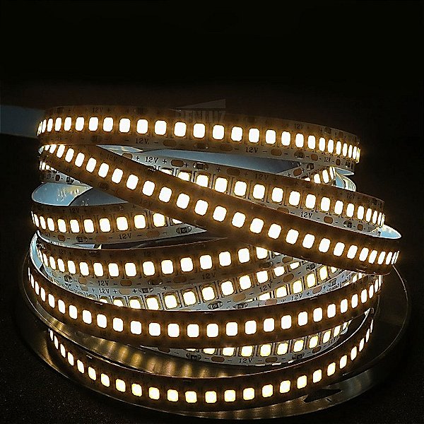 Fita LED 240 LEDs/M Branco Quente 3000k 5m 12V sem Silicone