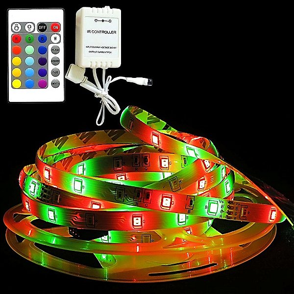 Fita LED 3528 RGB sem Silicone IP20 5 Metros 12V