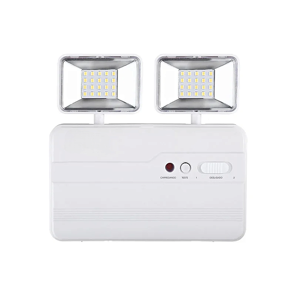 Luminária de Emergência 2 Faróis 10W 1200lm 30 LEDs Bivolt