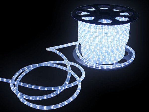 Mangueira LED Branco Frio 11mm 24 LEDs por Metro 220V Rolo de 100 Metros