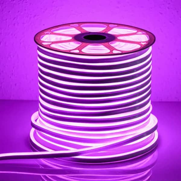 Mangueira LED Neon Roxa 220V Rolo de 100m Siliconada