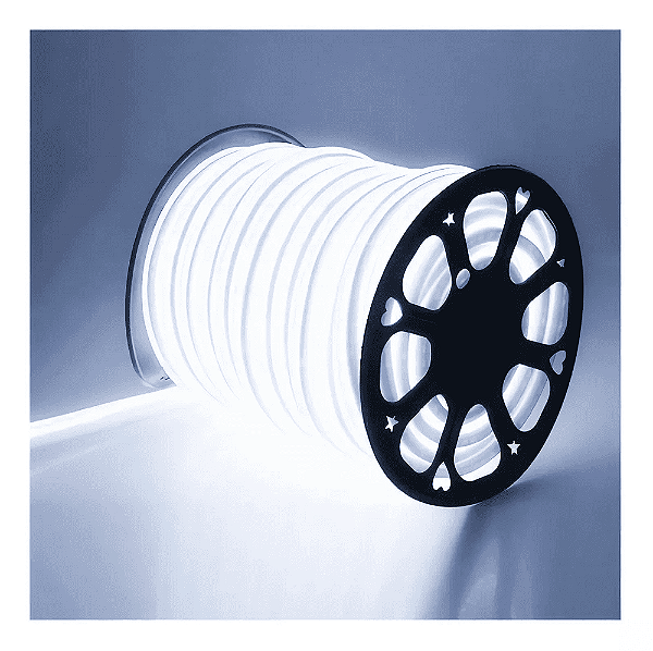 Mangueira LED Neon BRANCO FRIO 110V Rolo com 100 Metros
