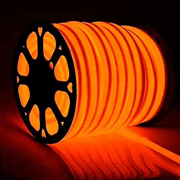 Mangueira LED Neon LARANJA 220V Rolo com 100 Metros