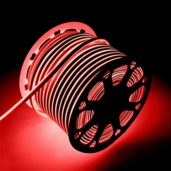 Mangueira LED Neon VERMELHO 110V Rolo com 100 Metros