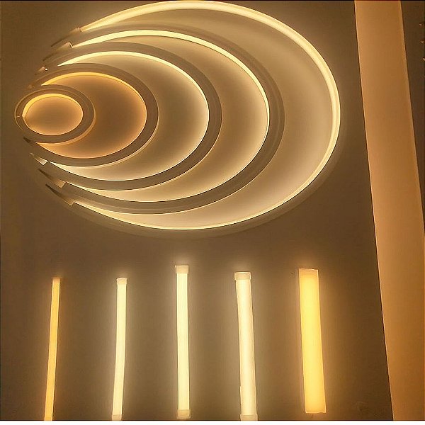 Perfil LED Flexível 120 LEDs/m 24V 50M Branco Quente 10x10mm