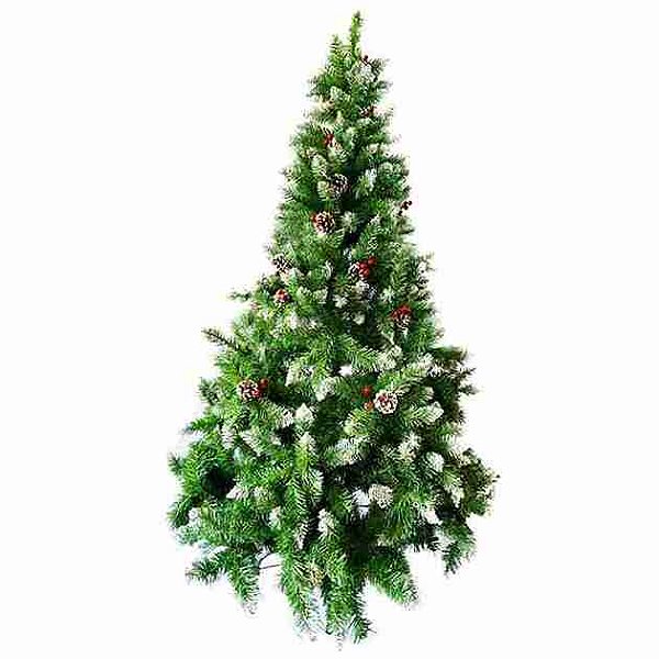 Pinheiro Nevado Decorado com Pinhas 3 m 2537 Galhos