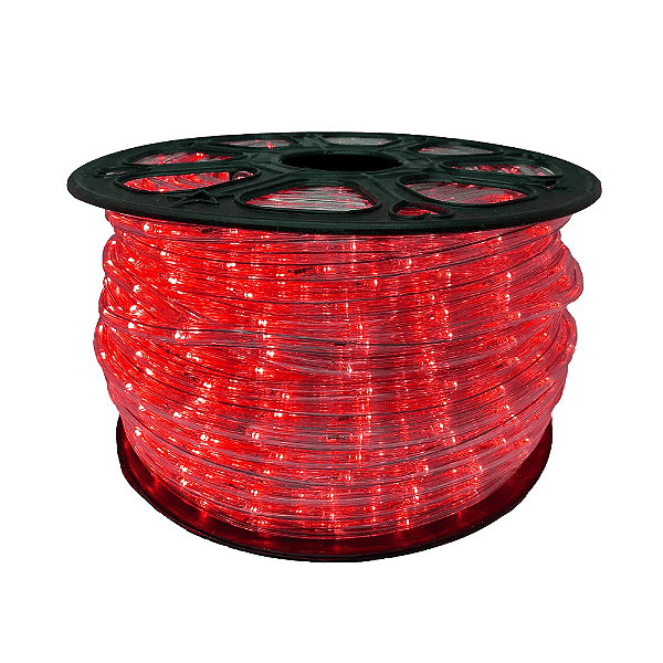 Mangueira LED Vermelha 12mm 30 LEDs por Metro 220V (Rolo de 100 Metros)