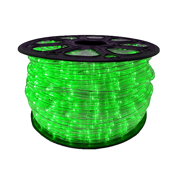 Mangueira LED Verde 12mm 30 LEDs por Metro 110V (Rolo de 100 Metros)