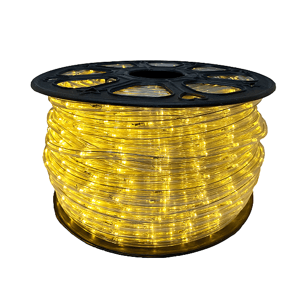 Mangueira LED Amarela 12mm 30 LEDs por Metro 110V (Rolo de 100 Metros)
