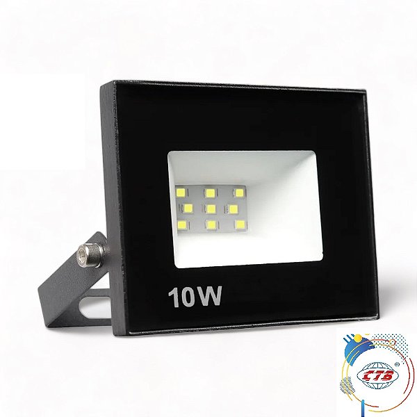 Refletor LED CTB 10W SMD BRANCO QUENTE  A Prova D'água bivolt 5 ANOS DE GARANTIA