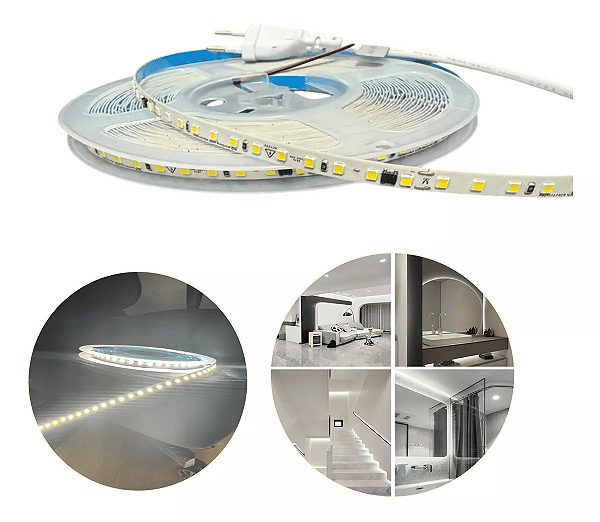 Fita Led 127V C/ 120 Leds 24W/Metro Rolo 10M Branco Neutro 4000K IP44 - Ligação Direta