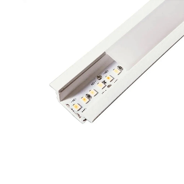 Perfil Slim com Led Acoplado de Embutir BRANCO 3000K - 2 Metros