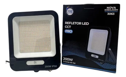 Refletor Led 200w Pro Ip66 Garantia 5 Anos Ctb 3 Cores (5 anos de garantia )