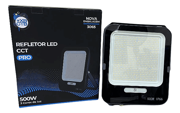 Refletor Led 500w Pro Ip66 Garantia 5 Anos Ctb 3 Tons Cores