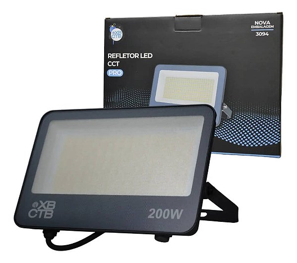 Refletor Led 200W CCT PRO 3 cores Quente/ Morno/ Frio