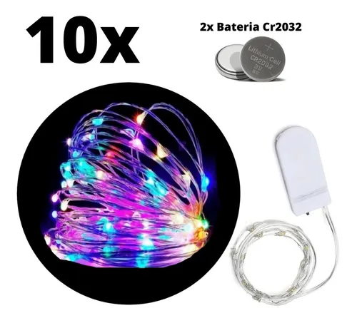 Kit com 1000 Fio de Fada Cordão Cobre 10 LED 1M Colorido