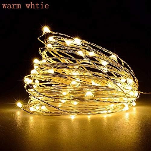 Kit com 1000 Fio de Fada Cordão Cobre Branco Quente 20 LED 2M Bateria