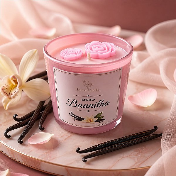 Vela Aromática Baunilha Rose 180g