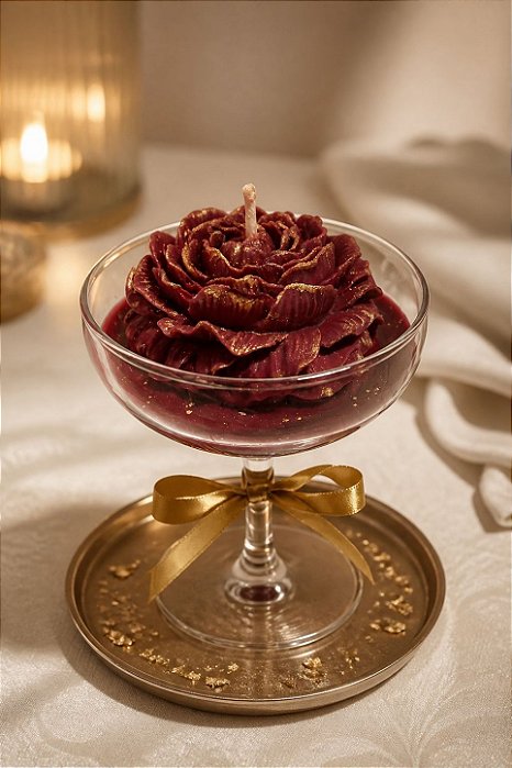 Vela Peônia Marsala Decorativa 180g