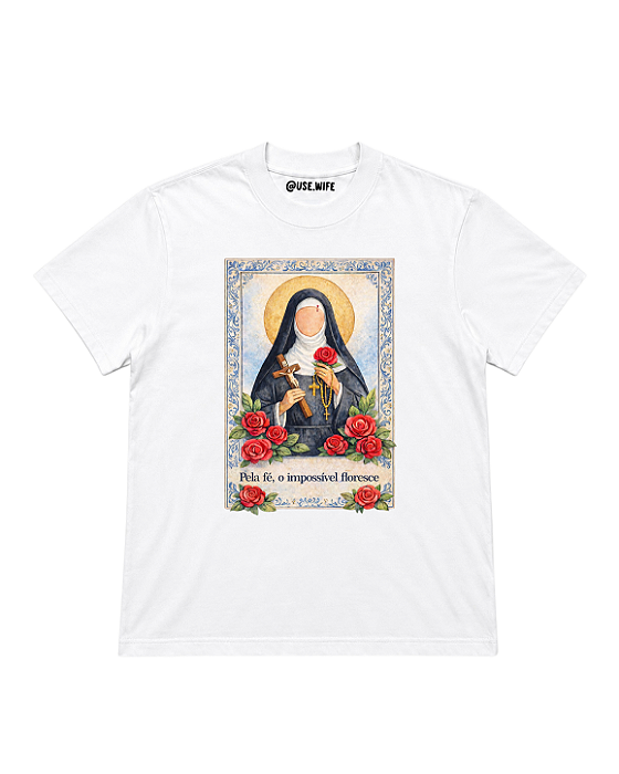 Camiseta Santa Rita pela Fé - Oversized - Feminina