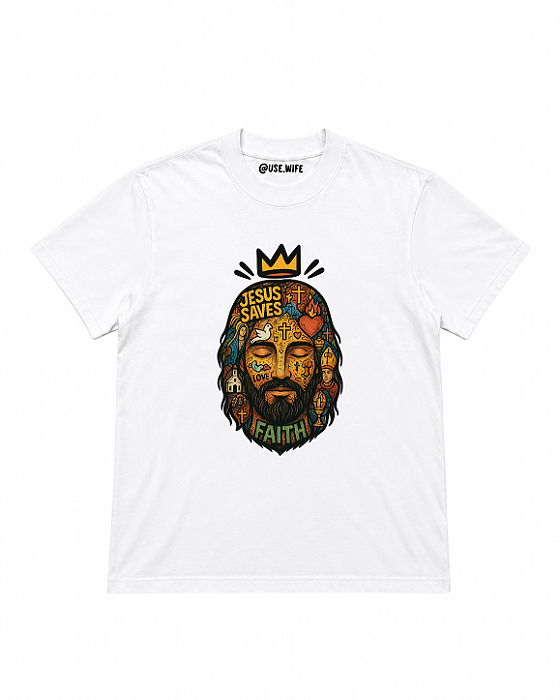 Camiseta Jesus Saves - Oversized - Masculina