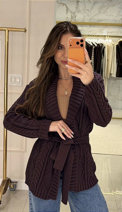 cardigan alongado carmelita