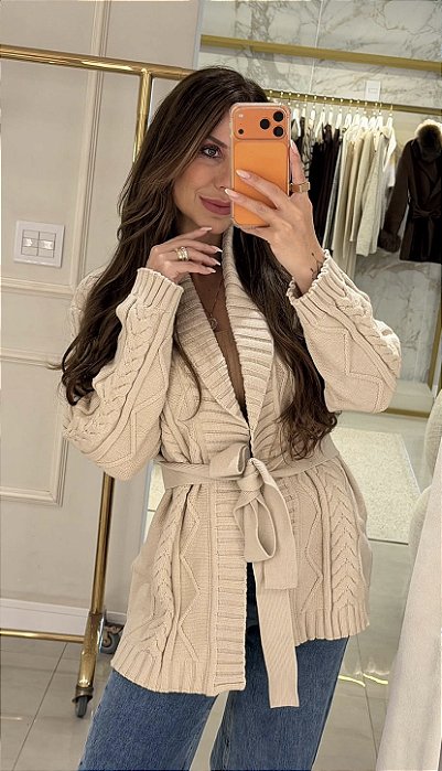 cardigan alongado carmelita