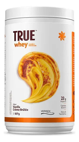 Suplemento True Whey True Source Whey Protein Isolado E Hidrolisado Pote De 837g Sabor Creme Brulee