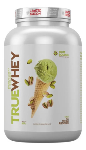 Whey 100% Isolada & Hidrolisada Gourmet 837g - True Source Sabor Pistache
