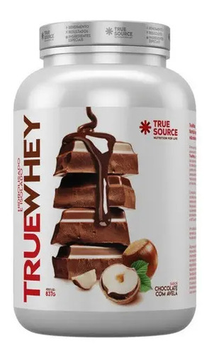 Whey Isolado E Hidrolisado Whey Gourmet 837g - True Source Sabor Chocolate C/ Avelã Chocolate Com Avelã