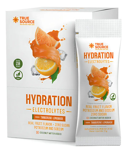 Hydration Electrolytes True Source Tangerine Lemonade 20 Unidades 5g Tangerine Lemonade