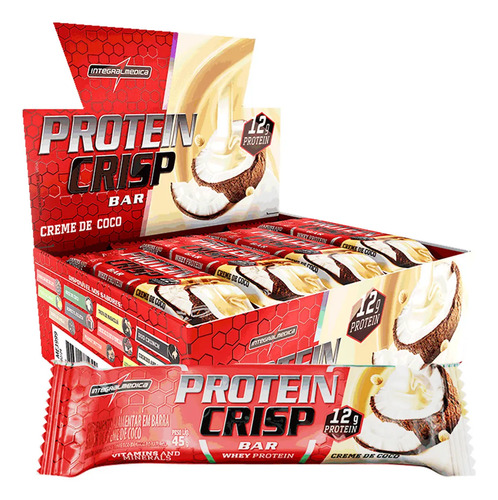 Barra De Proteína Crisp Bar Creme de Coco 12 Unidades Integralm