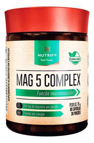 Suplemento Mag 5 Vitaminas E Minerais Magnésio Com 90 Cáps