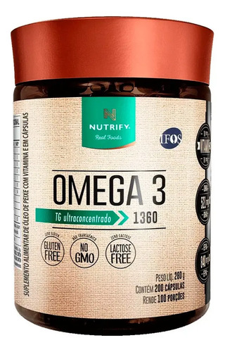 Ômega 3 Tg Ultraconcentrado 200 Cápsulas Nutrify Sem Sabor