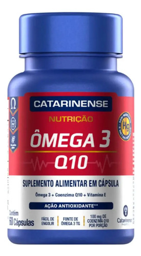 Ômega 3 Q10 60 Cápsulas Catarinense Nutrição Sem Sabor