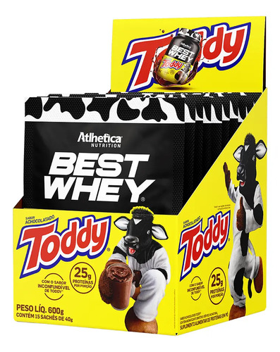 Best Whey Toddy 15 Sachês De 40g - Atlhetica Sabor Chocolate