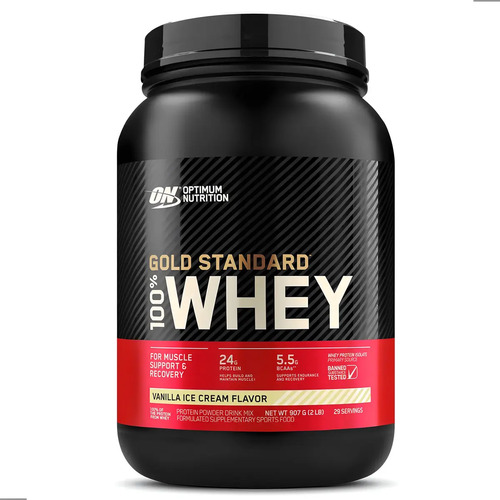 Whey Protein Gold Standard 100% Sabor Sorvete De Baunilha 907g