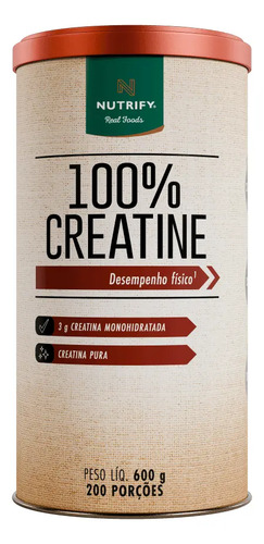 Suplemento Alimentar Creatine 100% Sem Glúten Lata 600g Nutr
