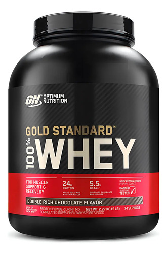 Gold Standard 100% Whey Protein 2,27kg Optimum Nutrition Sabor Double Rich Chocolate