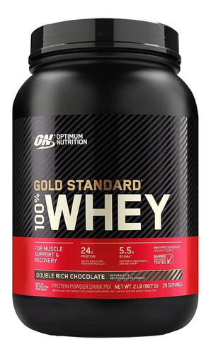 Optimum Nutrition Proteína Gold Standard 100% Whey sabor double rich chocolate em pote de 907g