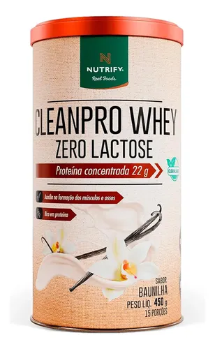 NUTRIFY CLEANPRO WHEY ZERO LAC BAUNILHA 450g