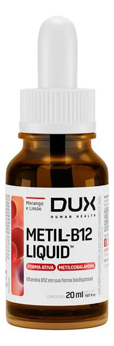 VITAMINA B12 - METIL LIQUID - 20ML - MORANGO E LIMAO - DUXNUTRITION