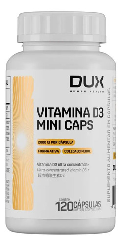 VITAMINA D3 - 120 CAPS - DUX NUTRITION
