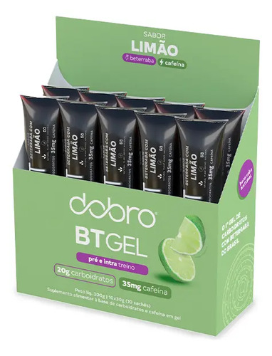 BT GEL DOBRO - BETERRABA LIMÃO COM CAFEINA 10x30g