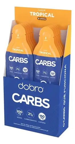 CARBS GEL DOBRO - SABOR TROPICAL COM CAFEINA